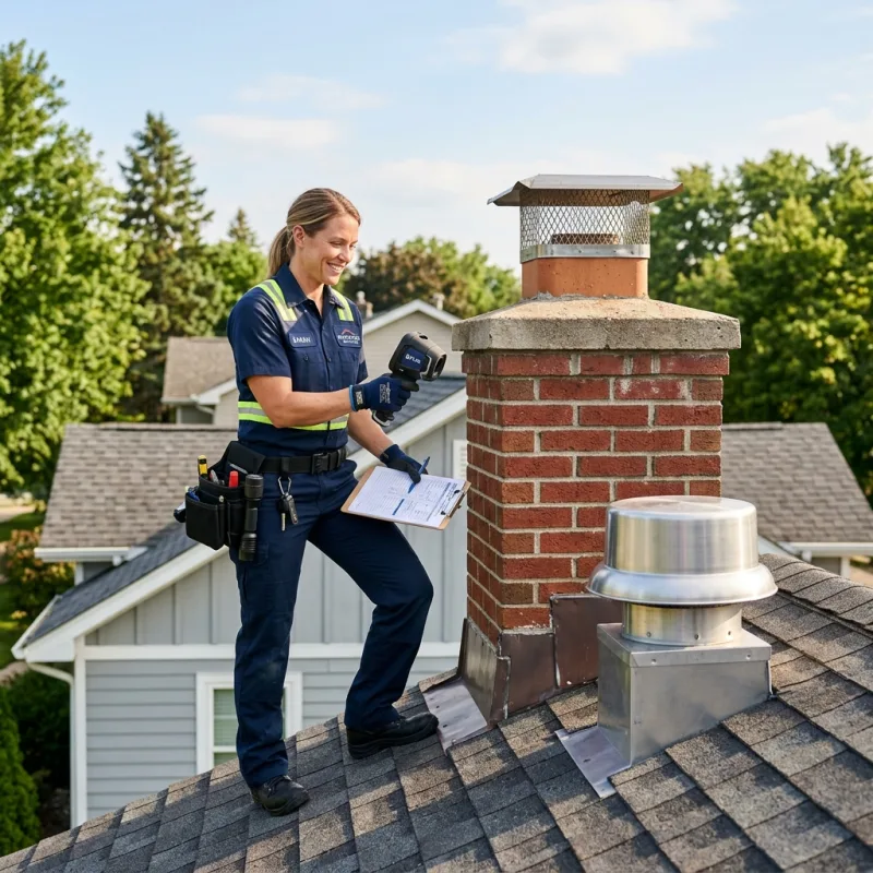 Technician inspecting a Harkness roof cavity and ductwork for a dead bird